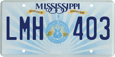MS license plate LMH403
