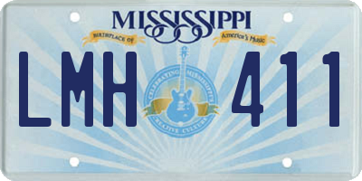 MS license plate LMH411