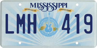 MS license plate LMH419