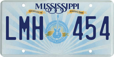 MS license plate LMH454