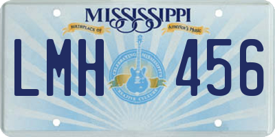 MS license plate LMH456