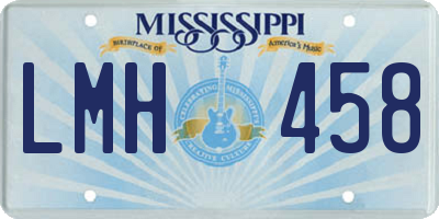 MS license plate LMH458
