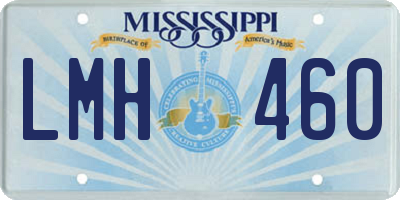 MS license plate LMH460