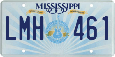 MS license plate LMH461