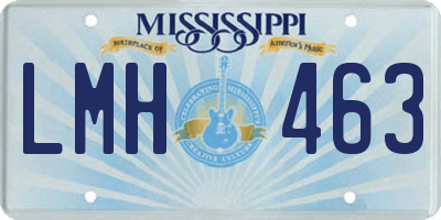 MS license plate LMH463