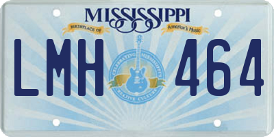 MS license plate LMH464