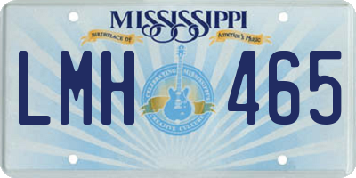 MS license plate LMH465