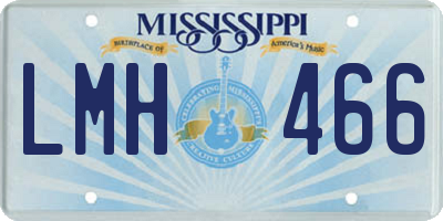 MS license plate LMH466