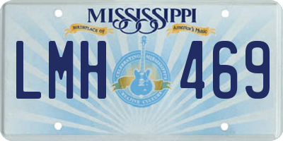 MS license plate LMH469