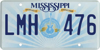MS license plate LMH476
