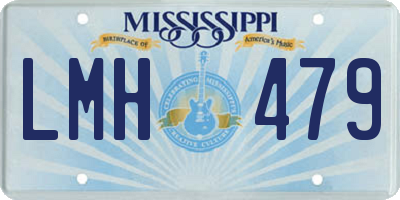 MS license plate LMH479
