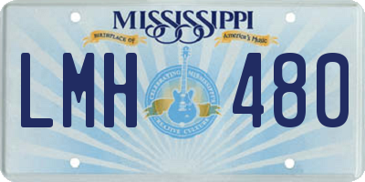 MS license plate LMH480