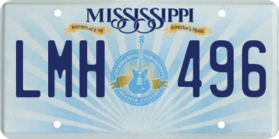 MS license plate LMH496