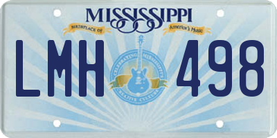 MS license plate LMH498
