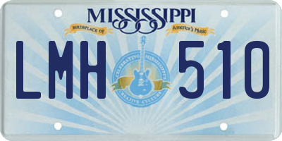 MS license plate LMH510