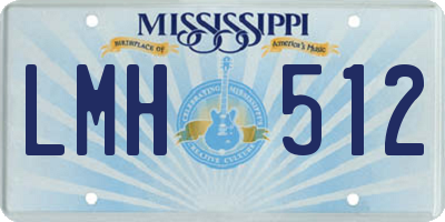 MS license plate LMH512