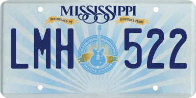 MS license plate LMH522
