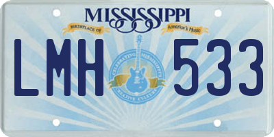 MS license plate LMH533
