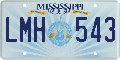 MS license plate LMH543