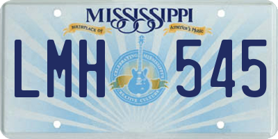 MS license plate LMH545