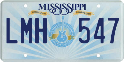 MS license plate LMH547