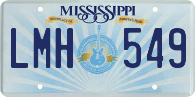 MS license plate LMH549