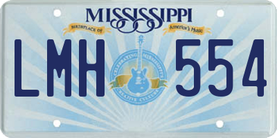 MS license plate LMH554