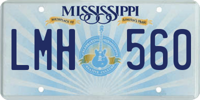 MS license plate LMH560