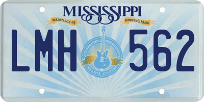 MS license plate LMH562
