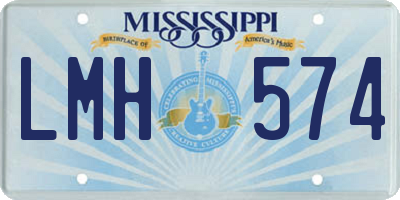 MS license plate LMH574