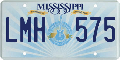 MS license plate LMH575