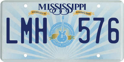 MS license plate LMH576