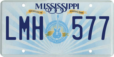 MS license plate LMH577