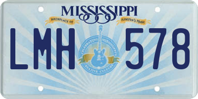 MS license plate LMH578