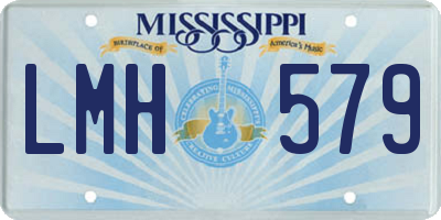 MS license plate LMH579