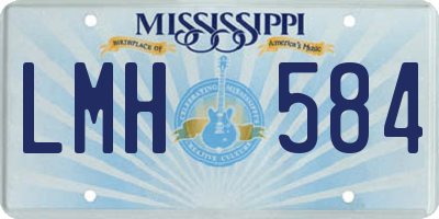 MS license plate LMH584