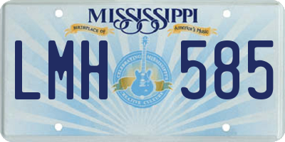 MS license plate LMH585