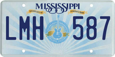 MS license plate LMH587