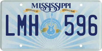 MS license plate LMH596