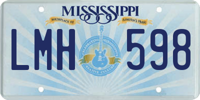 MS license plate LMH598