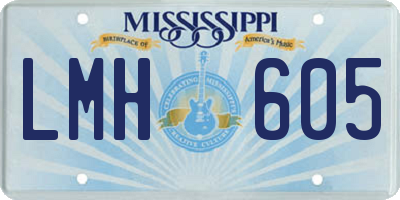 MS license plate LMH605