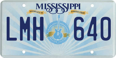 MS license plate LMH640