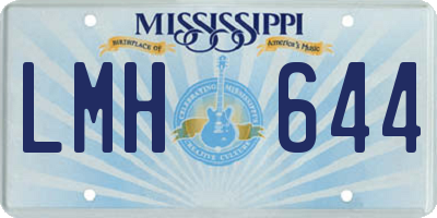 MS license plate LMH644