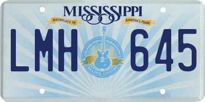 MS license plate LMH645