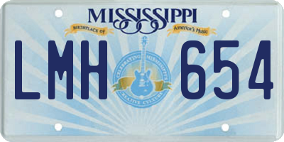 MS license plate LMH654