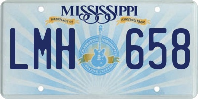 MS license plate LMH658