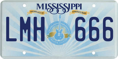 MS license plate LMH666