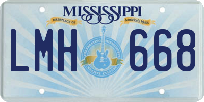 MS license plate LMH668