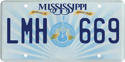 MS license plate LMH669