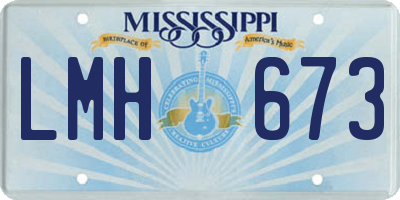 MS license plate LMH673
